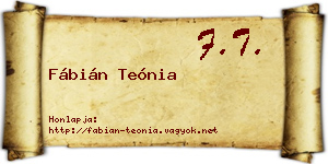 Fábián Teónia névjegykártya